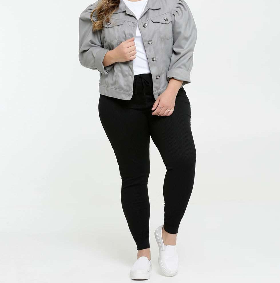 Miniatura: Jaqueta Plus Size Feminina Sarja Manga Bufante Razon