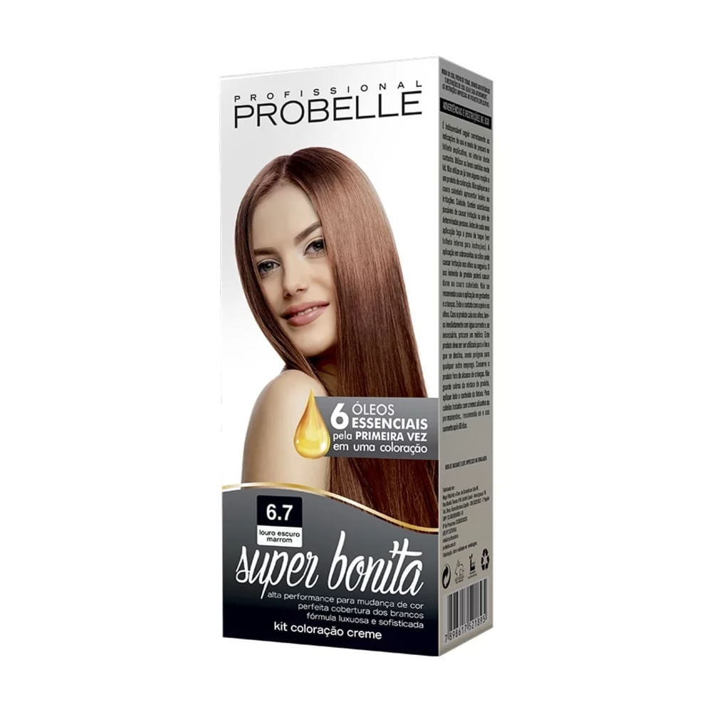 Coloração Probelle Super Bonita 6.7 Louro Escuro Marrom 50g