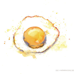 Fried Egg Watercolour
