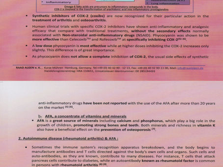 Blue-green algae AFA) Aphanizomenon flos-aquae ( Health of bones and joints 
