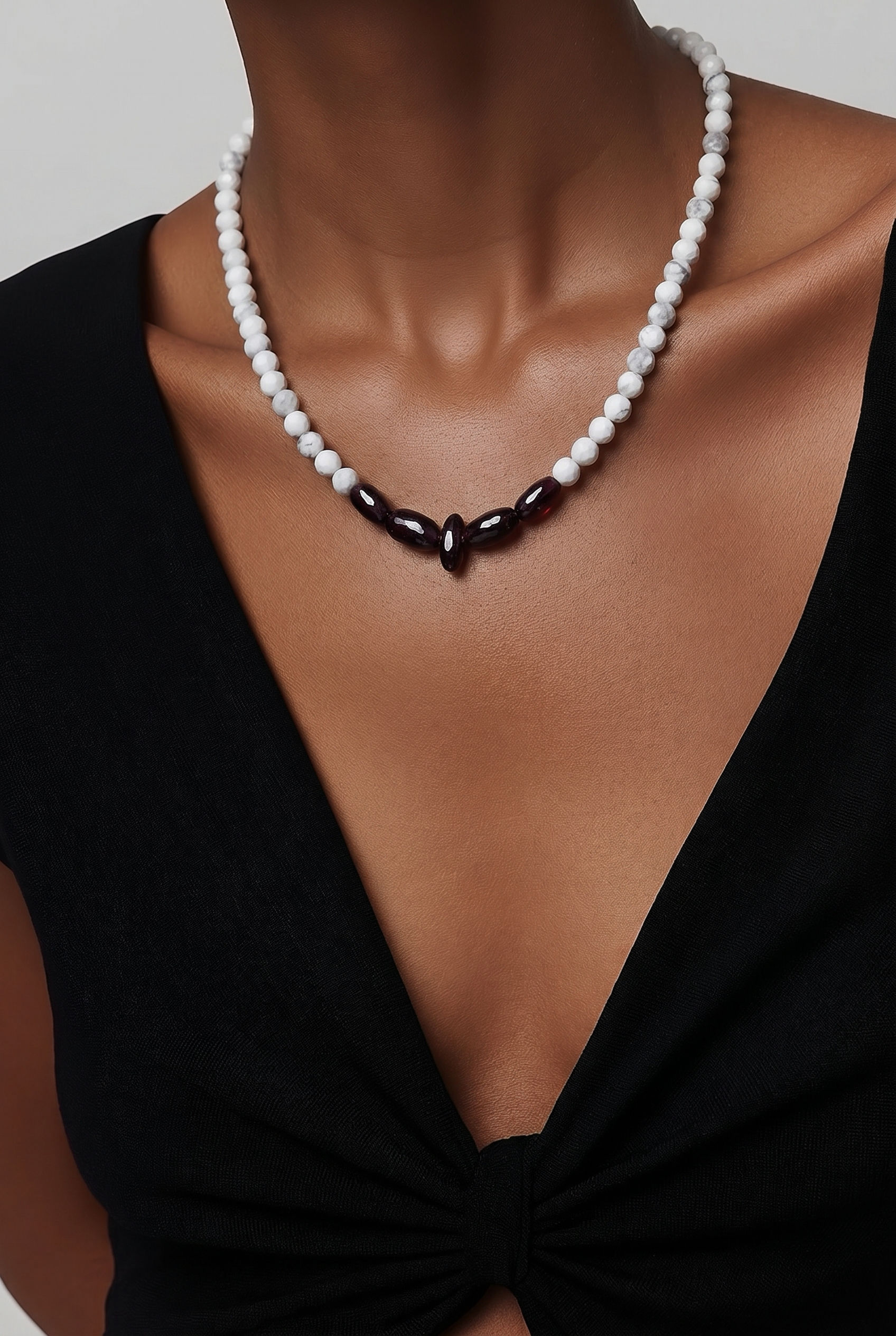 Howlite & Garnet