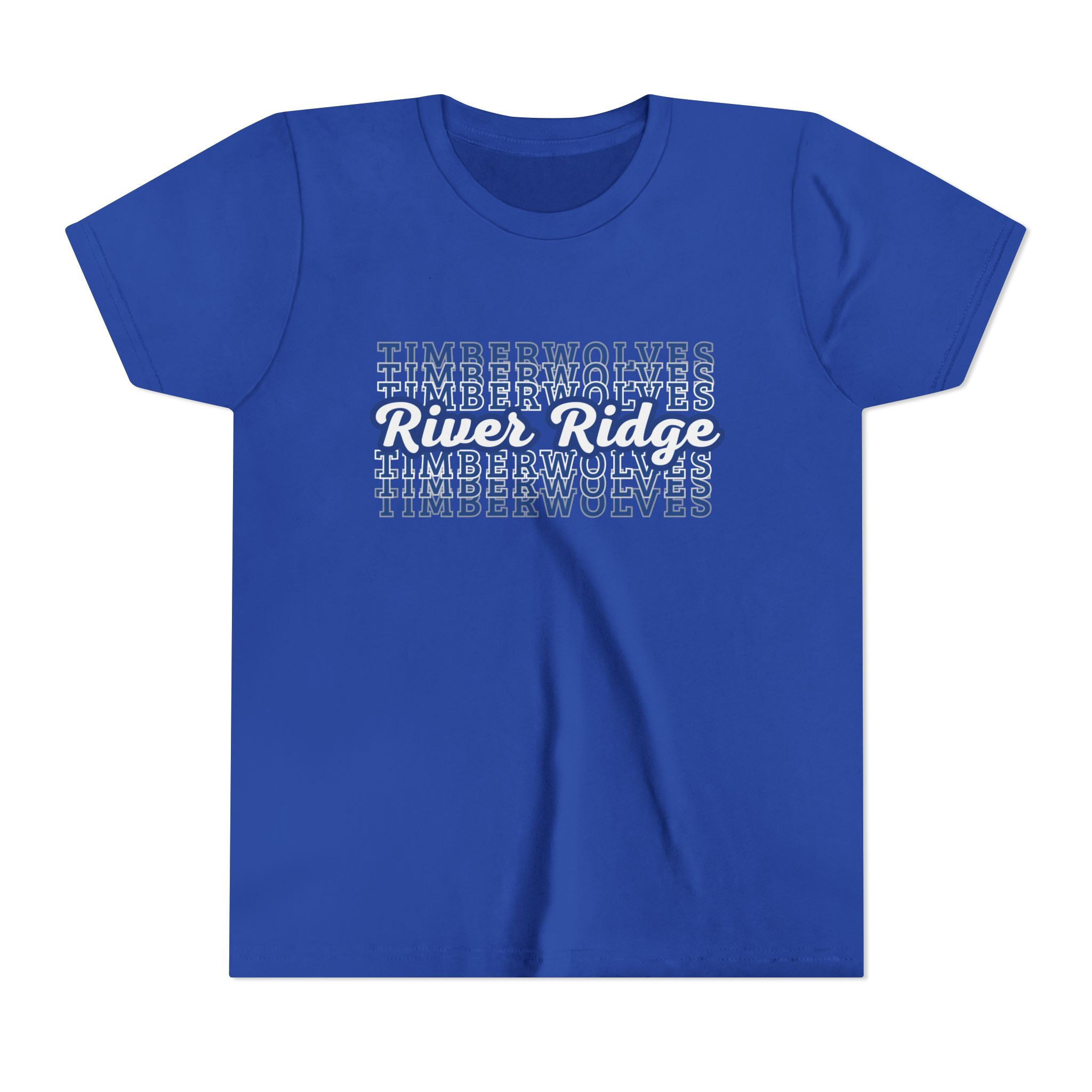 Youth Tee - River Ridge Timberwolves Ombre Heather Blue Shirt