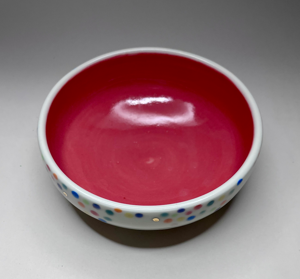Thumbnail: Porcelain Confetti Bowl Poppy Gold - 1 cup