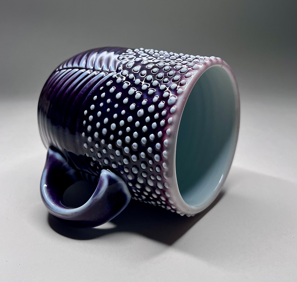 Thumbnail: Porcelain Amethyst Scallop Bubble Mug - 8 oz.