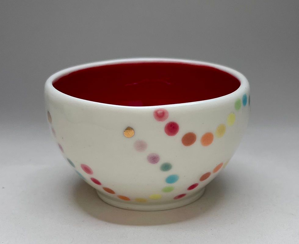 Thumbnail: Poppy Rainbow Porcelain Confetti Bowl - 1/4 cup