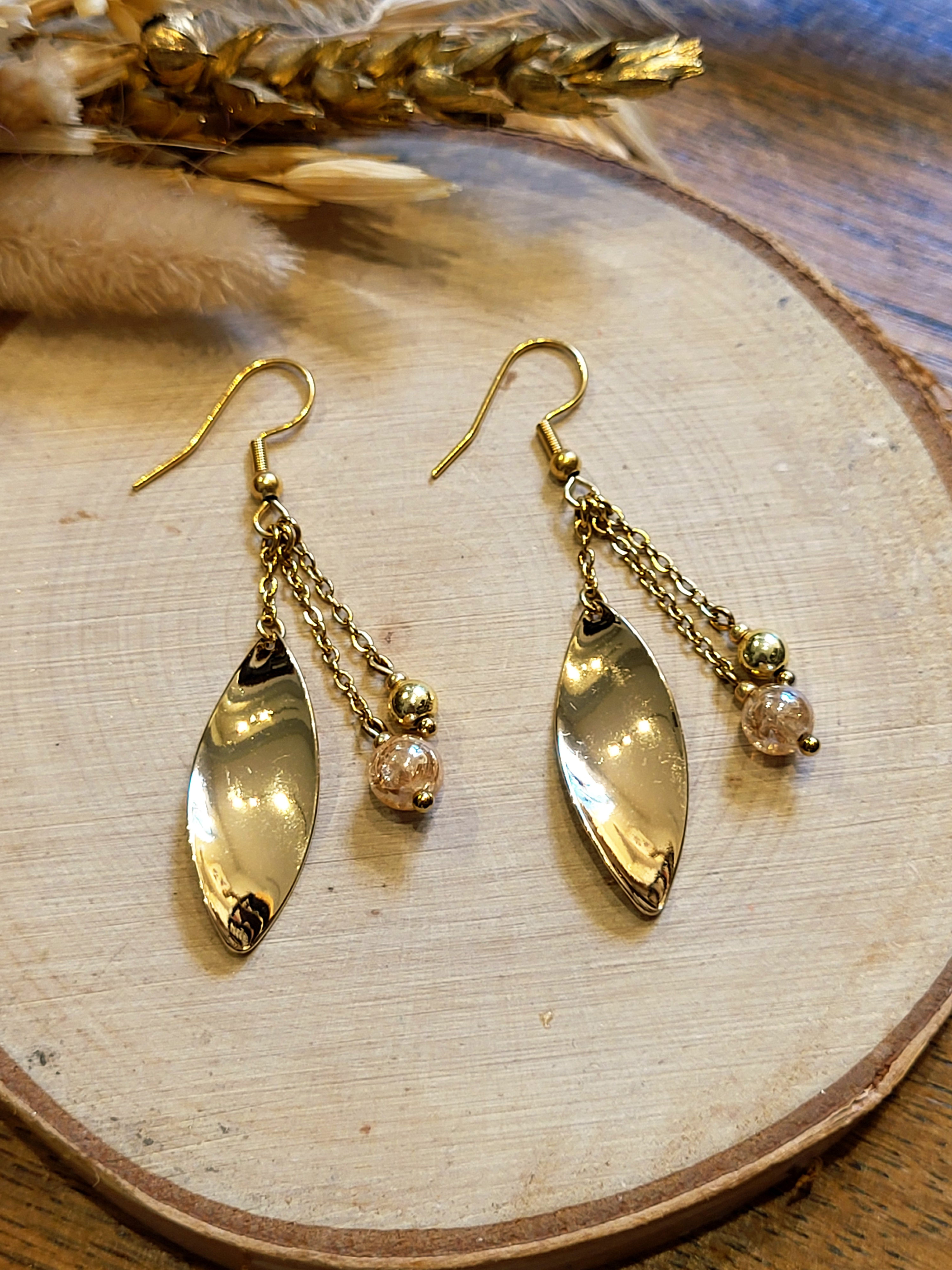 Commande 496 boucles d'oreilles en cristal de roche 