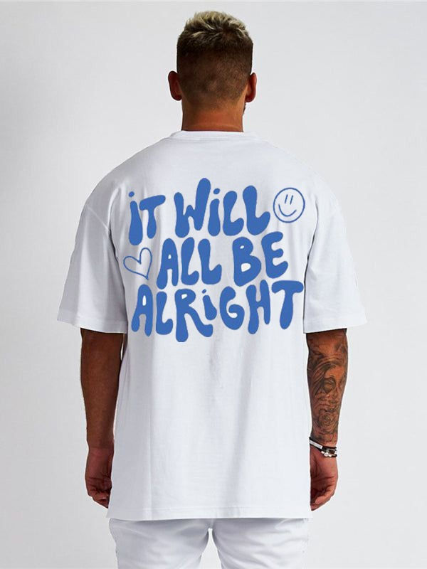 white t-shirt with motivational graphic print
