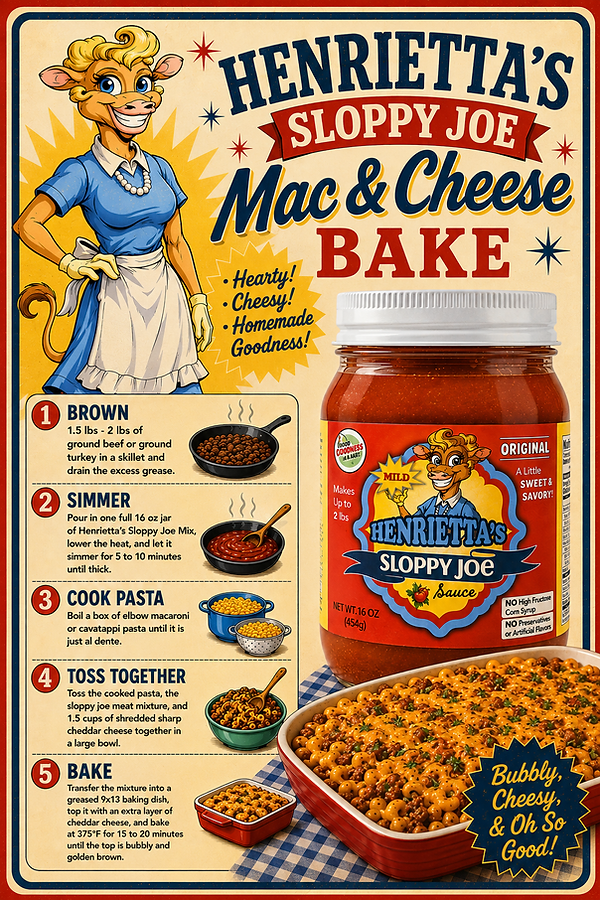 Henrietta's Sloppy Joe Mac and Cheese Bake