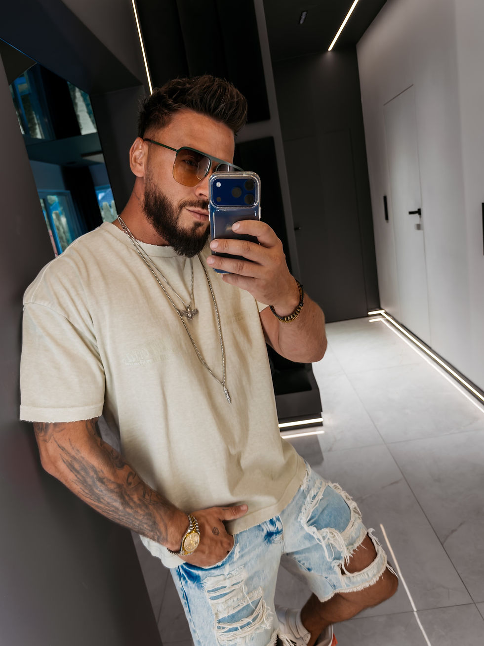 OLA VOGA Men T-shirt BEVERLY 2026 męska koszulka oversize washed premium