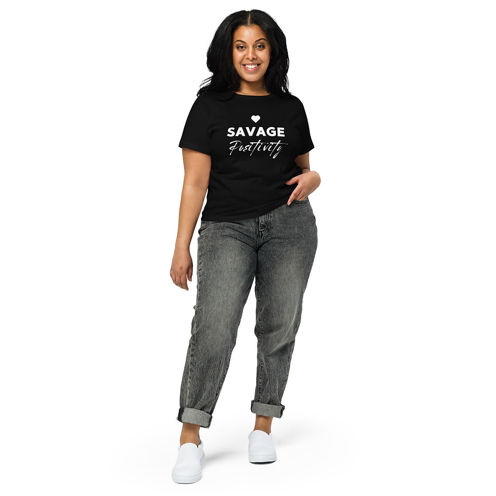 Thumbnail: Savage Positivity "Heart" High-Waisted T-shirt