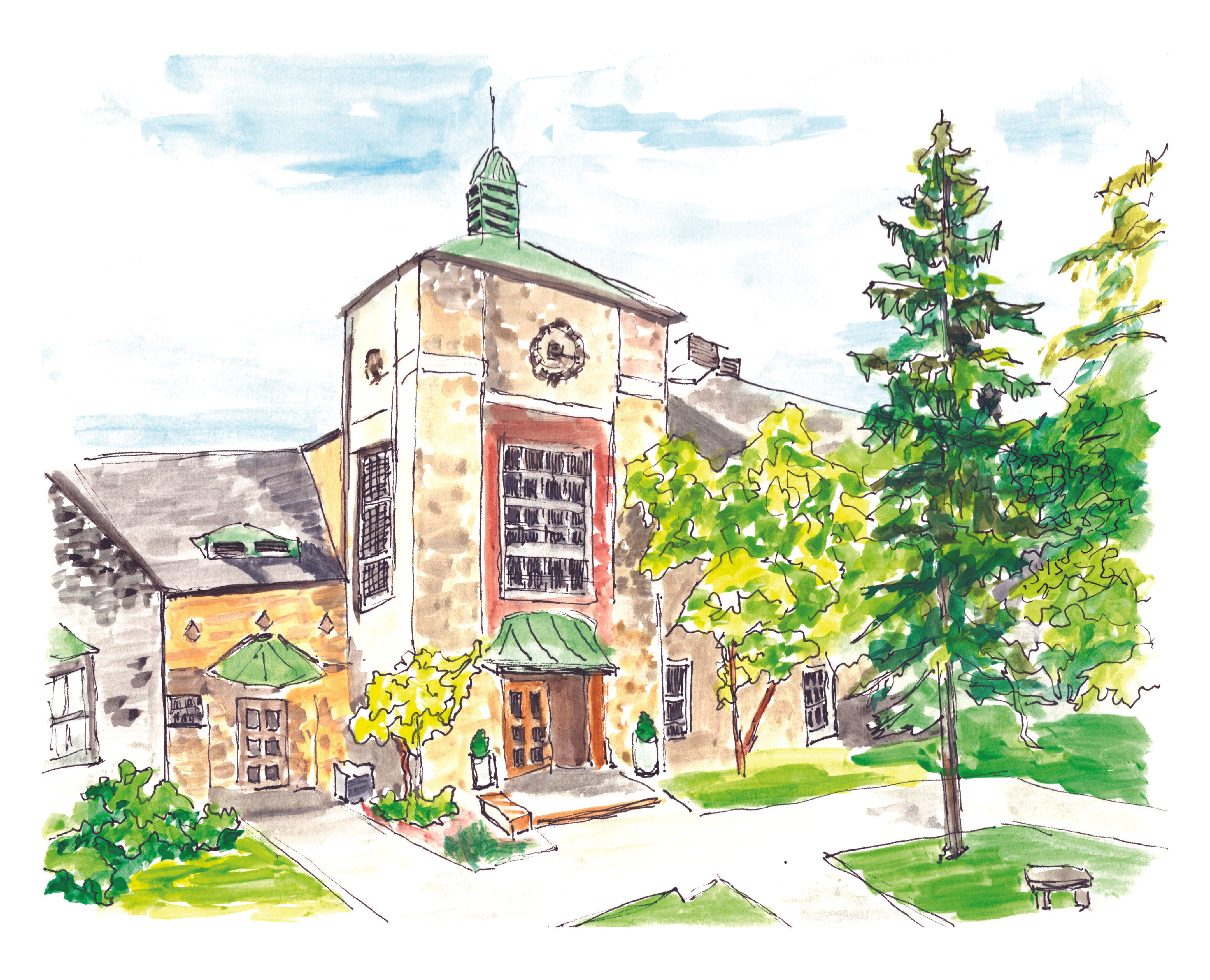Barrington Elementary School - Watercolor Print