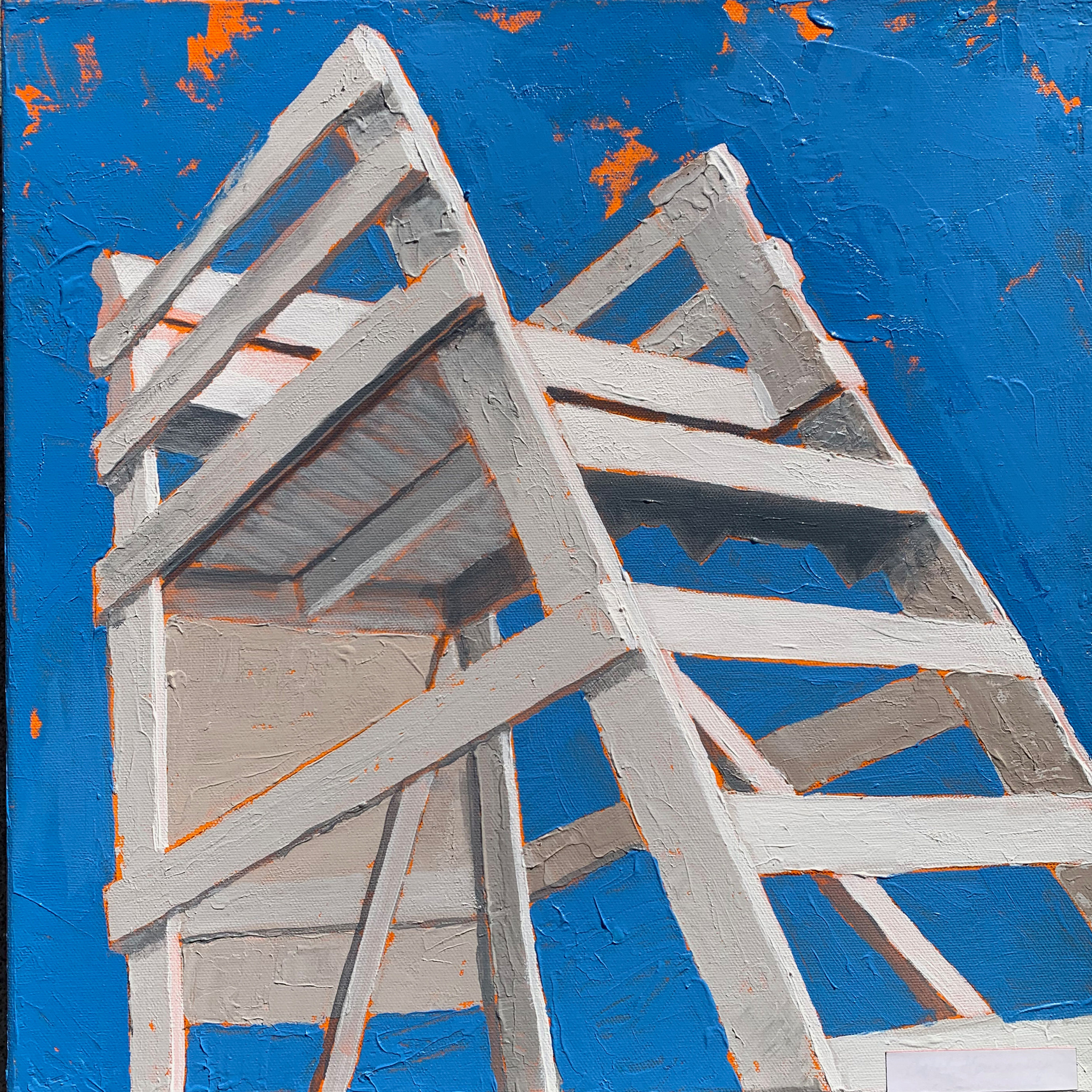 8x10 Print ~ Top of Lifeguard Stand on blue