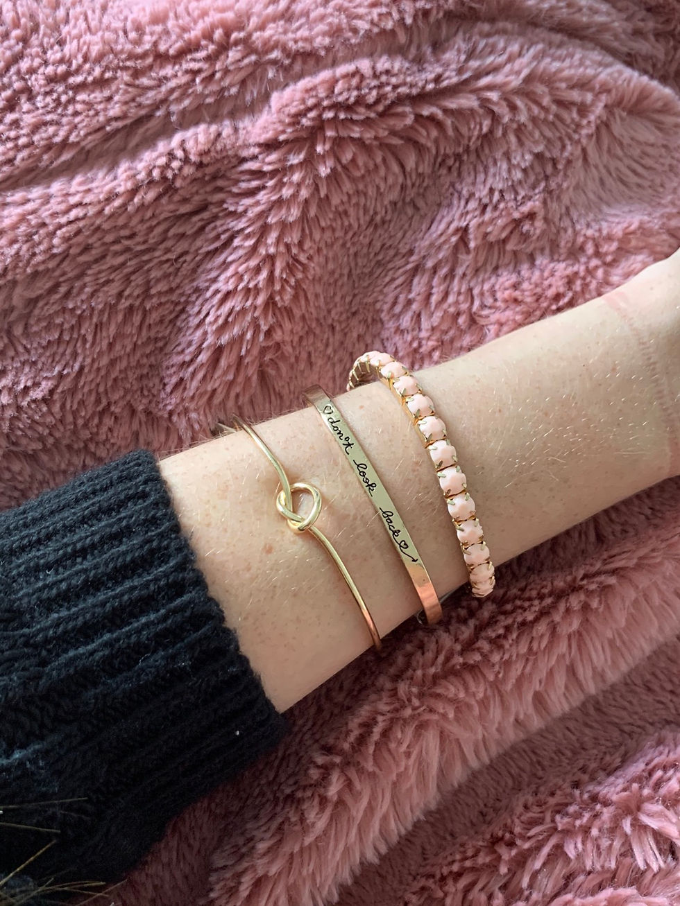 Thumbnail: Pink stones bracelet met elastiek