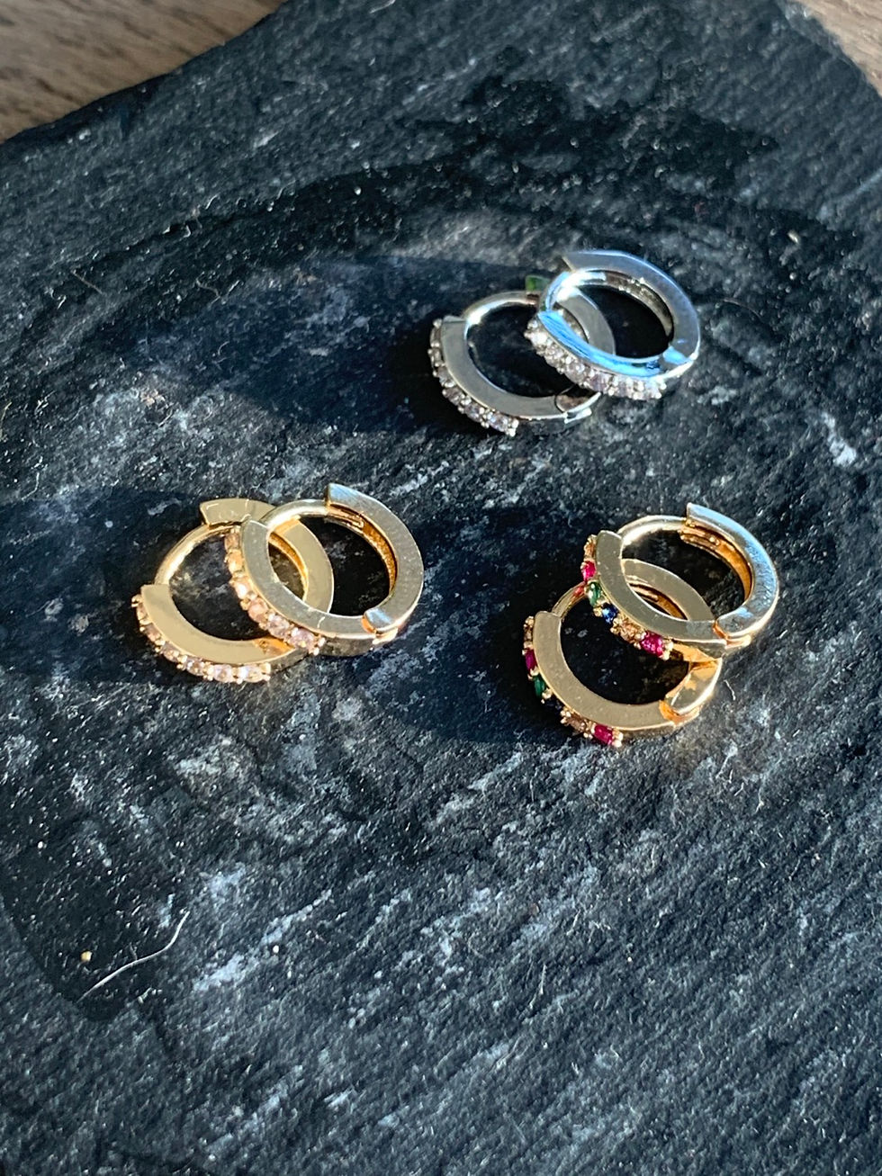 Thumbnail: Diamond hoops silver