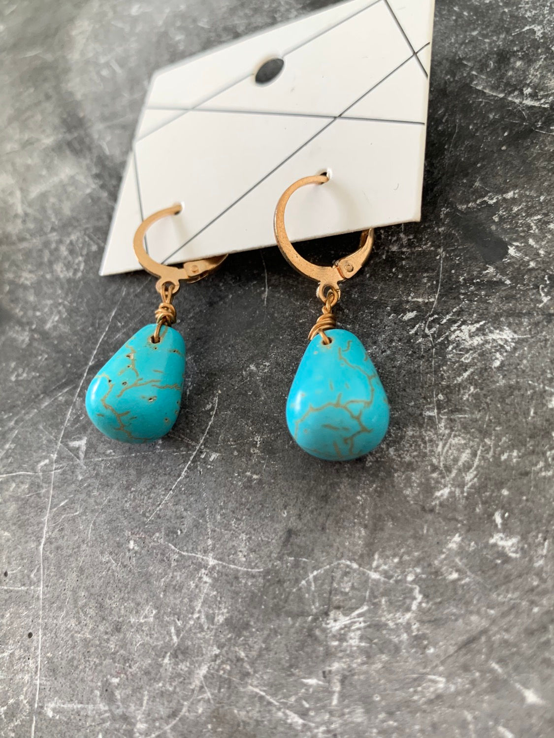 Mini hoops turquiose stone