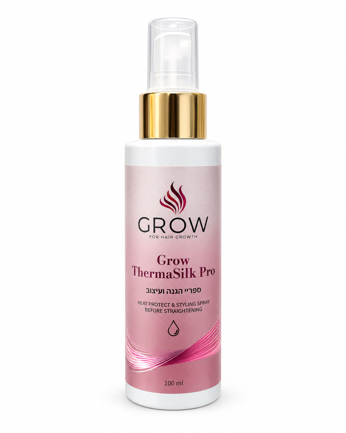 GROW ThermaSilk Pro – ספריי להגנה מחום ולהחלקת השיער | 100 מ"ל
