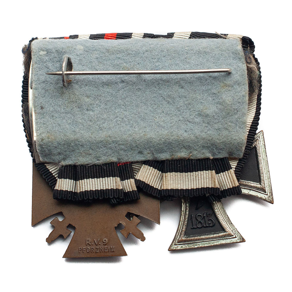 Thumbnail: WWI German 2 Position Medal Bar (Schinkelform Iron Cross 1914, Hindenburg Cross)