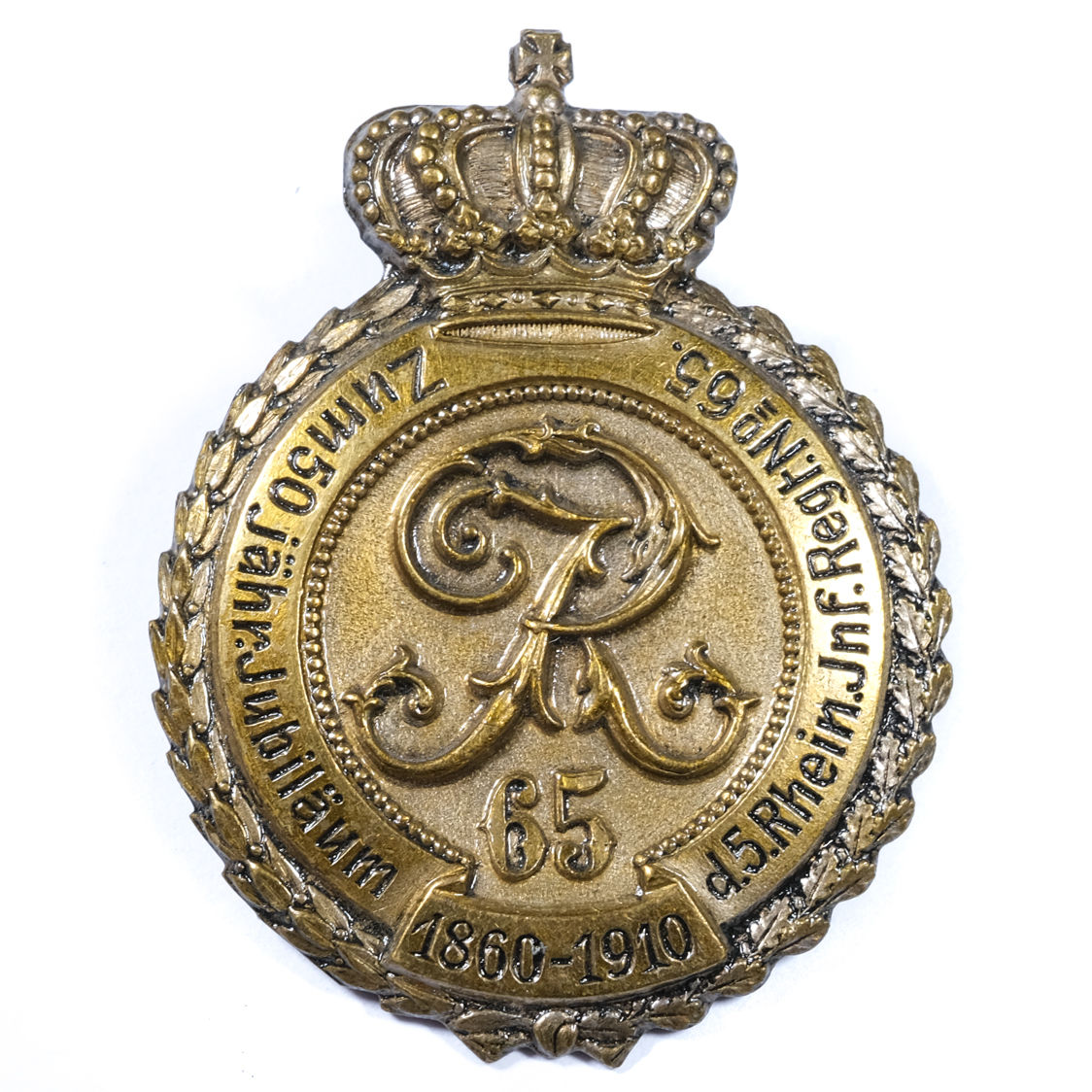 Pre WWI German, 5. Rheinisches Infanterie-Regiment 65 Badge (1860-1910)