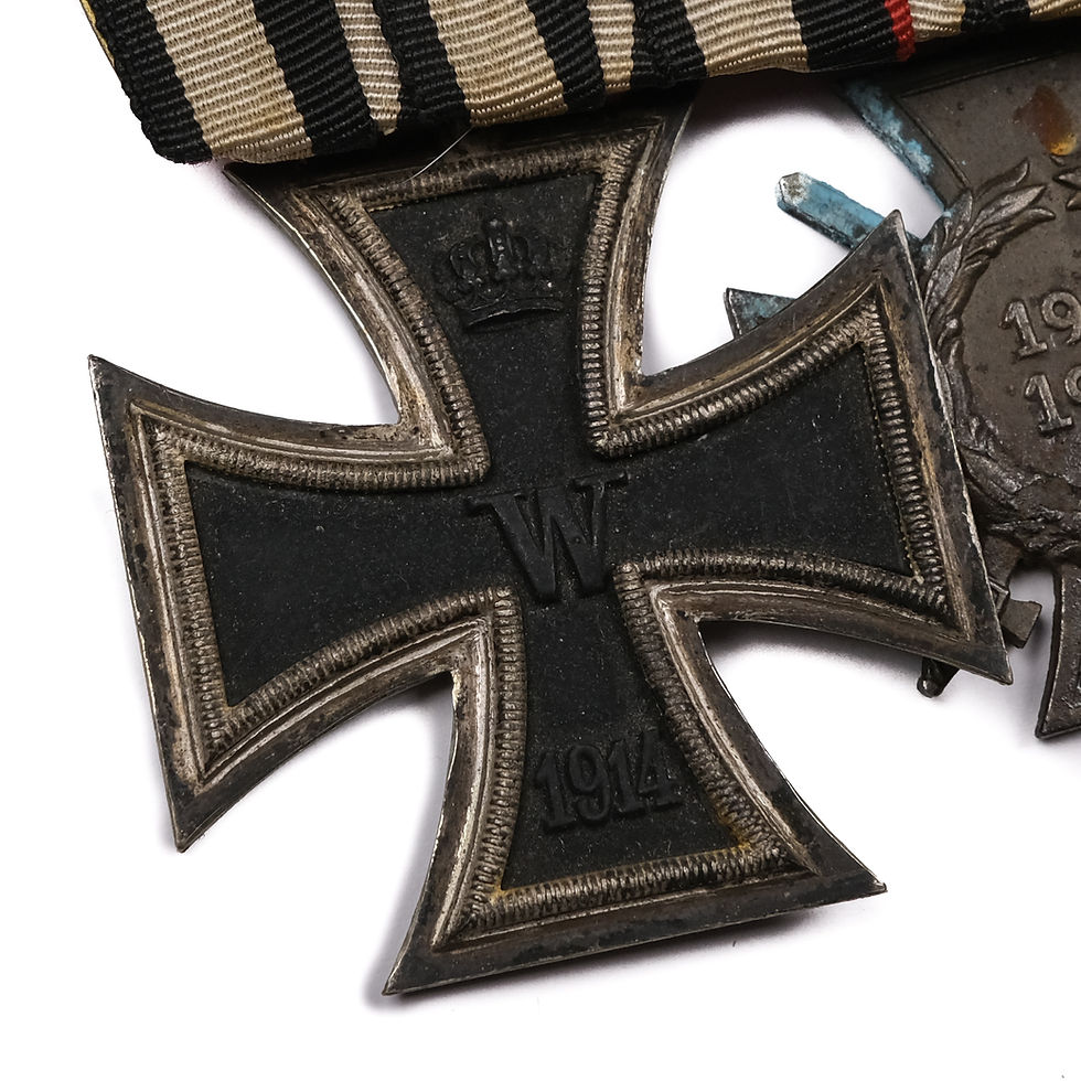 Thumbnail: WWI German 3 Position Medal Bar (Iron Cross 1914, Hindenburg, Hungary WWI)