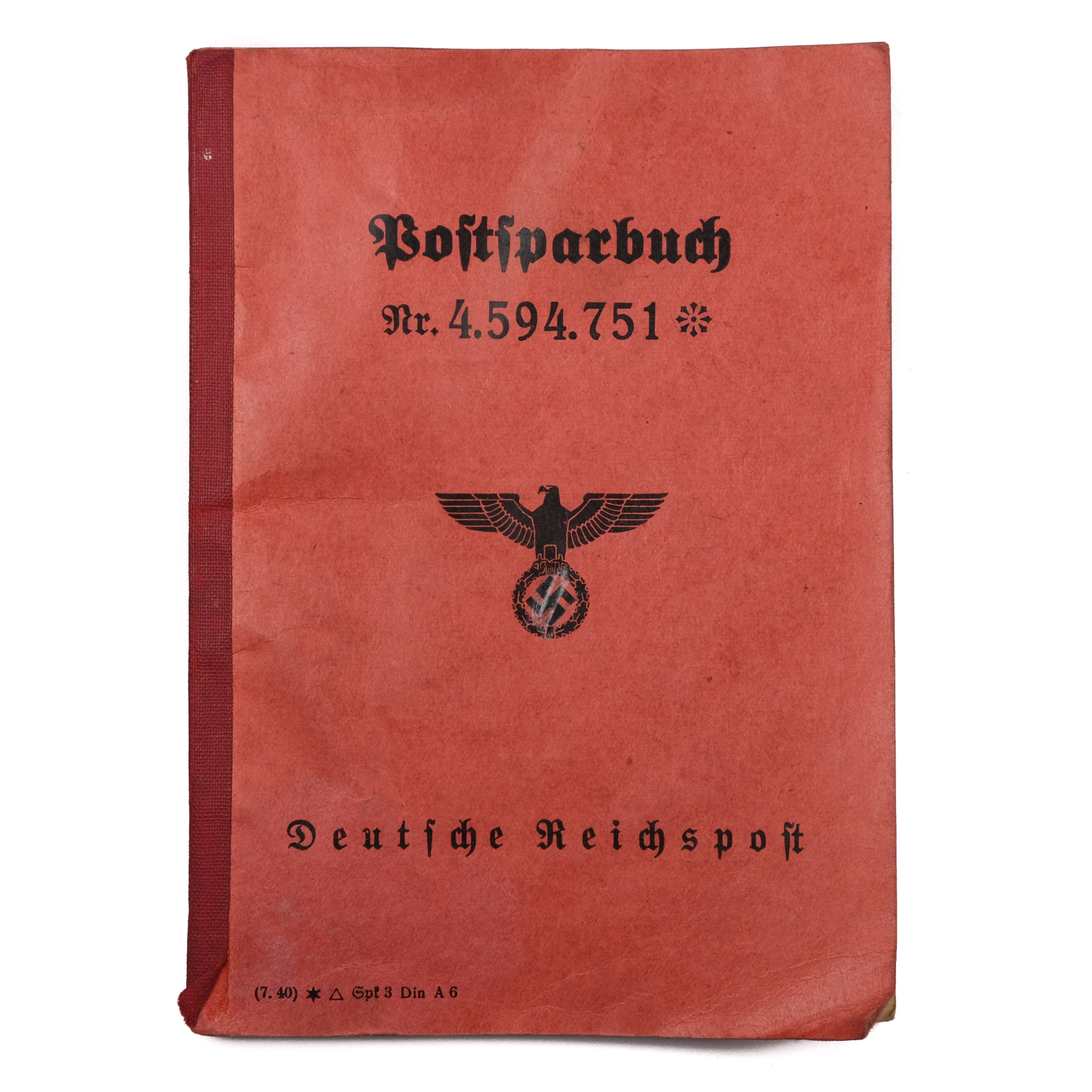 WWII German, Deutsche Reichspost, Postal Savings Book