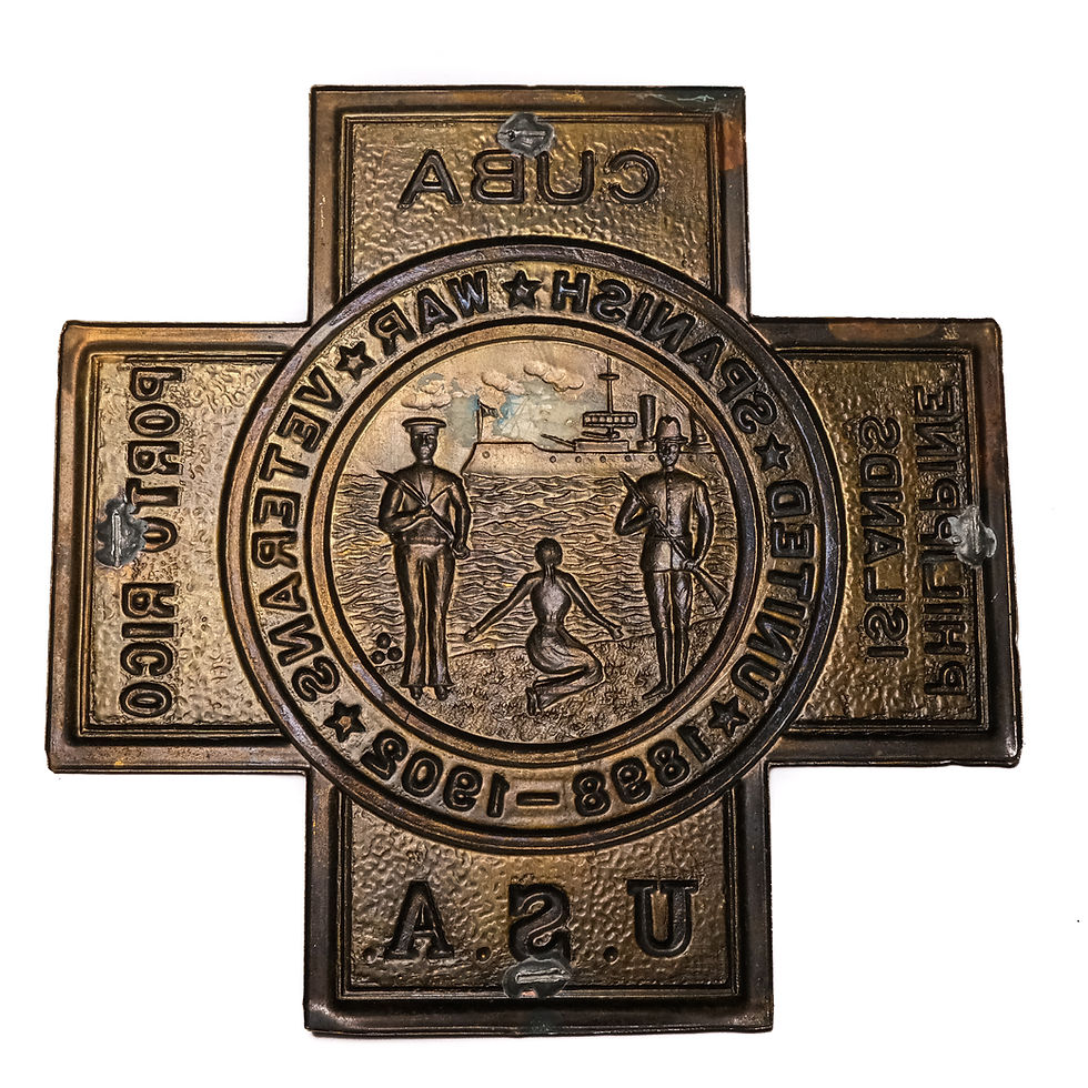Thumbnail: US, United Spanish War Veterans (USWV) Brass Plaque