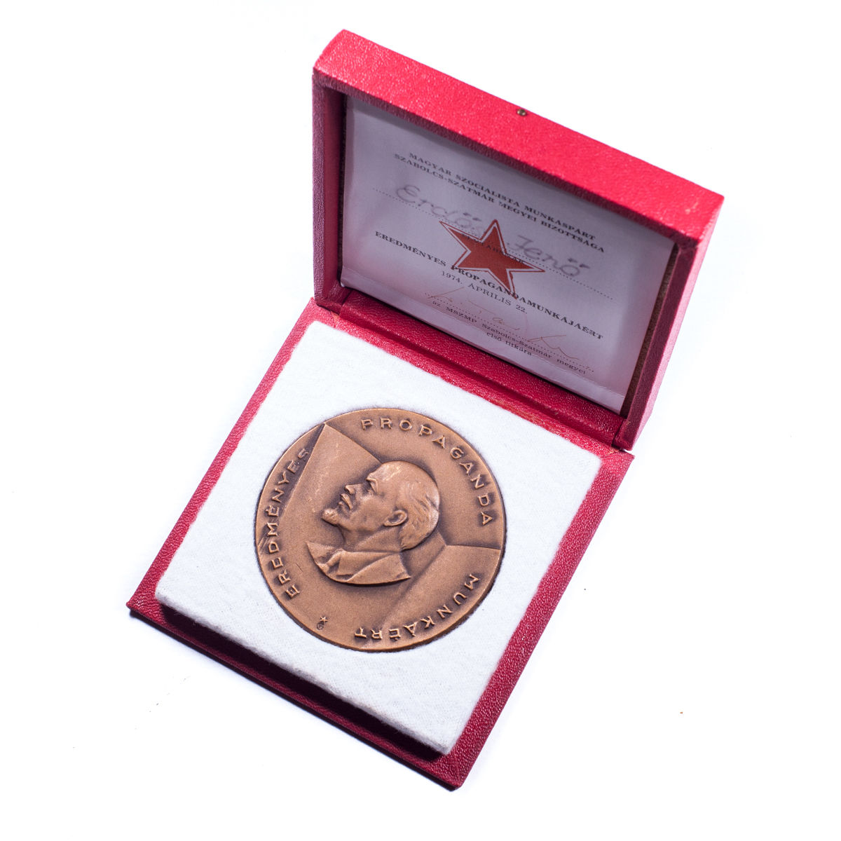 Hungarian Award "For Effective Propaganda Labor" (Cased, Named)