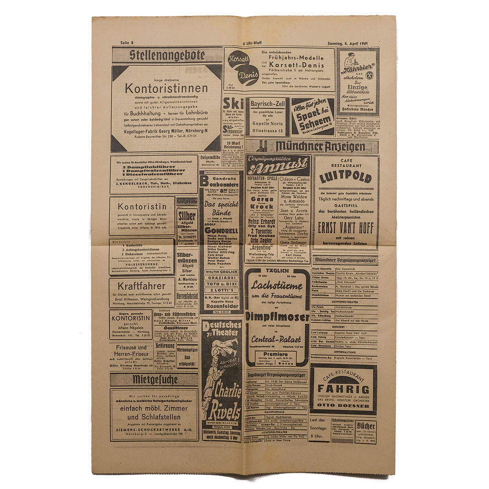 Thumbnail: WWII German "8 Uhr-Blatt" Tabloid Newspaper (6 April 1941)