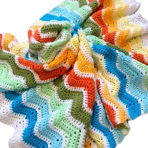 Crochet Baby Blanket 90x90 Cm Or 60x60 Cm Rainbow Gender
