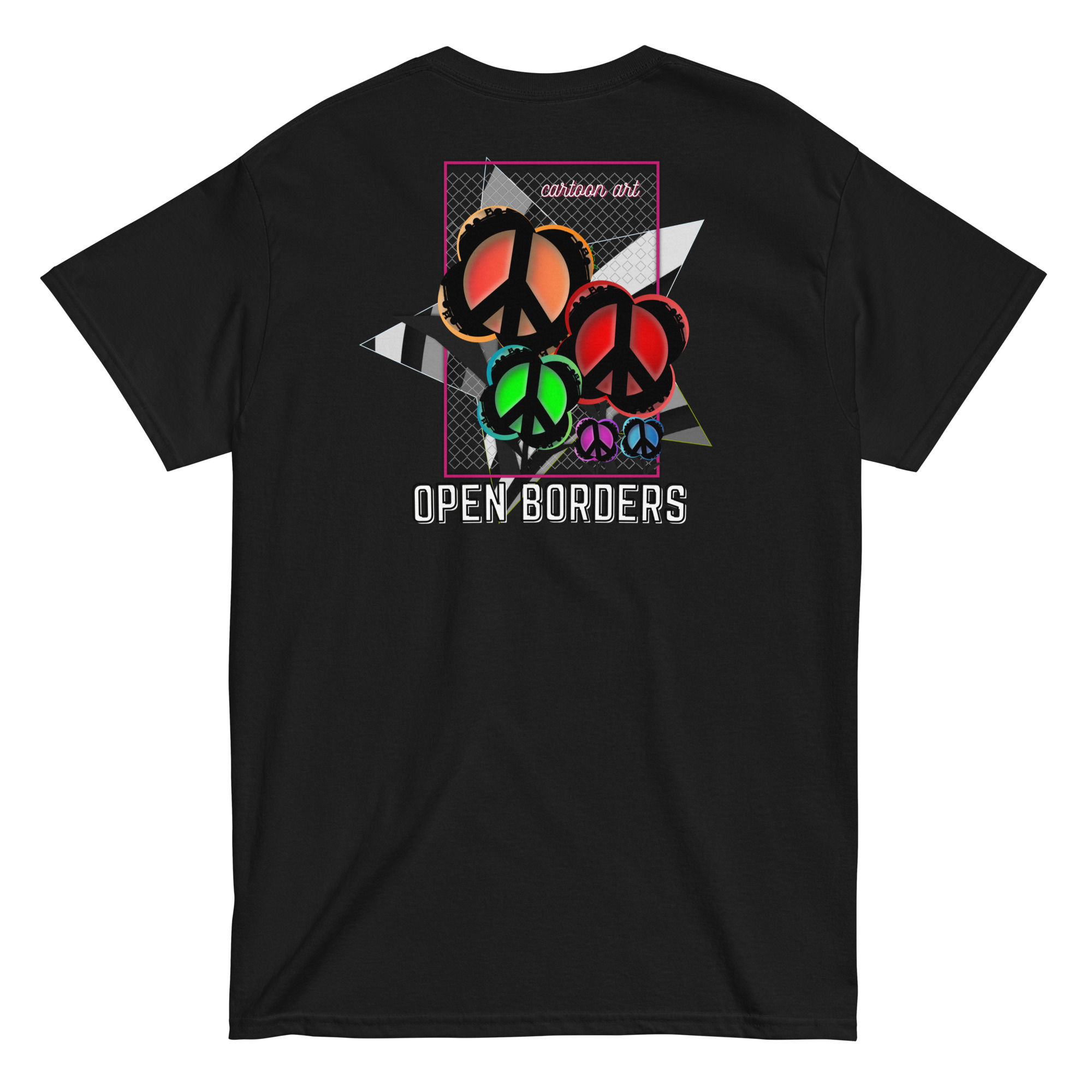 Black t-shirt front graphic