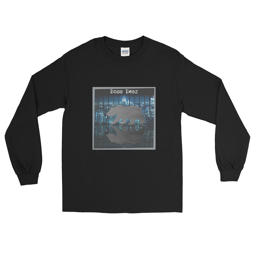 Black long sleeve shirt front print