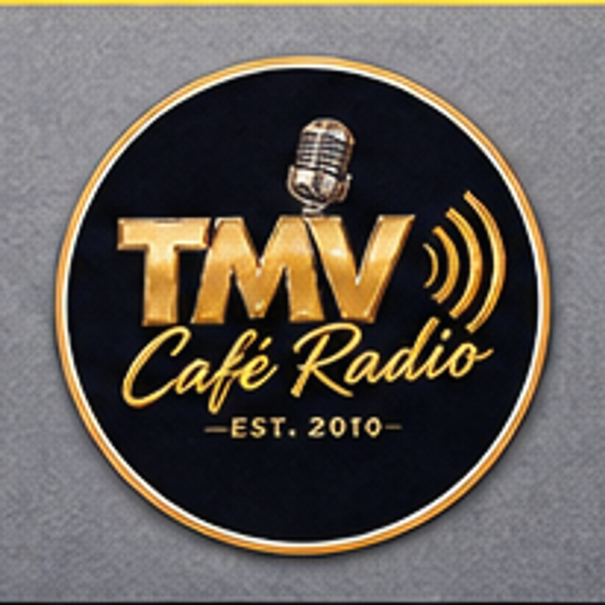 TMV Café Radio round sticker decal