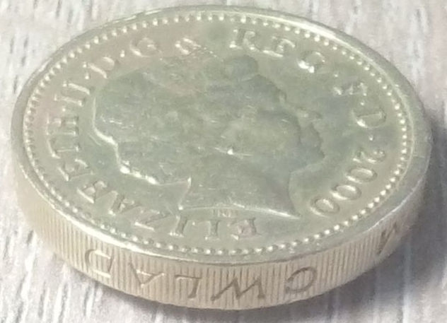 Thumbnail: 2000 One Pound with Script Upside down 