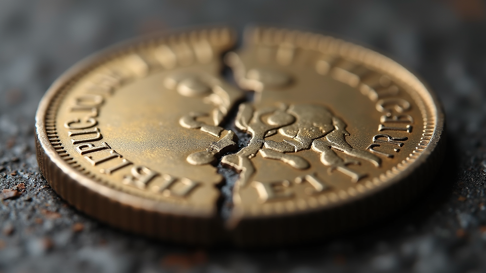Close-up view of a coin with a visible die crack error