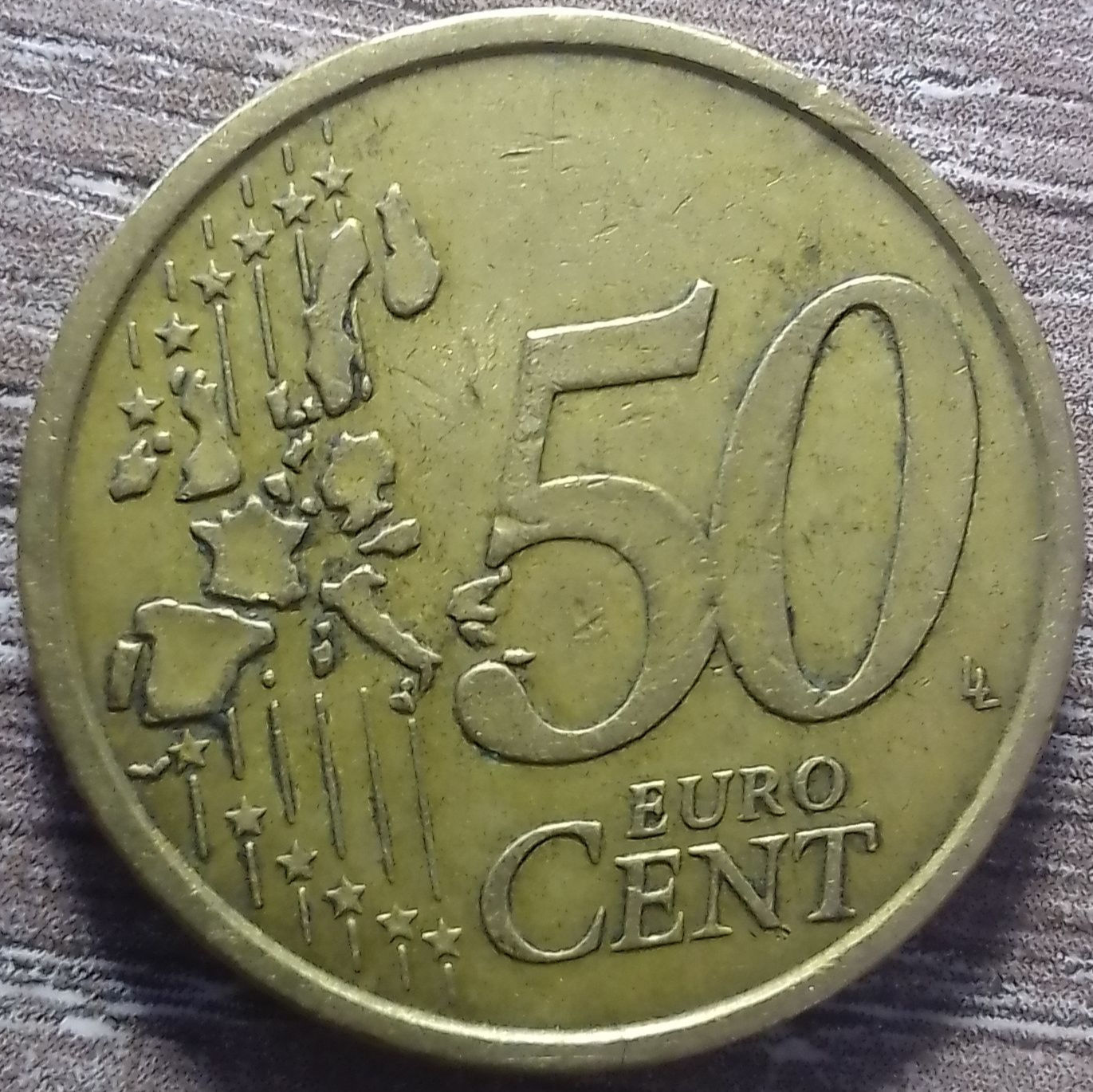 Rare 50 Euro Cent- 2002 R Italy