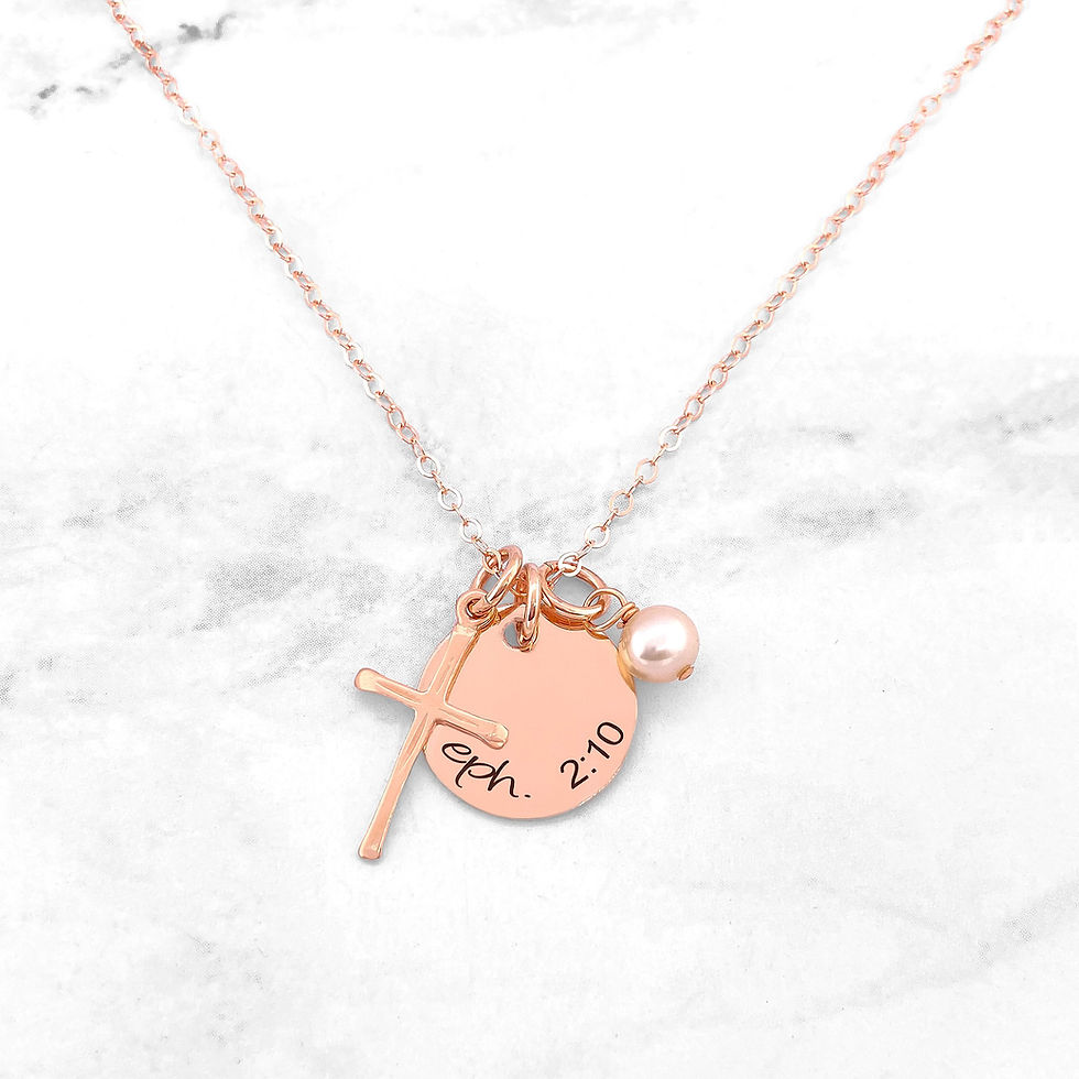 Thumbnail: Cross Necklace With Custom Bible Verse