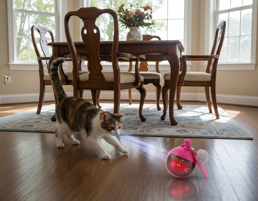 Thumbnail: Sniff-N-Squeak ZippyBot Interactive Cat Roller