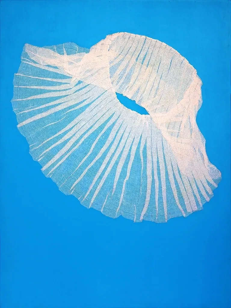 Feminine Movement No.2, Acrylic, Fabric on panel, 47 x 35 inches.webp
