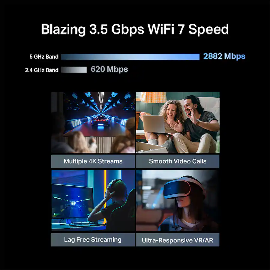 TP-Link Archer BE3500 blazing Wi‑Fi 7 speed