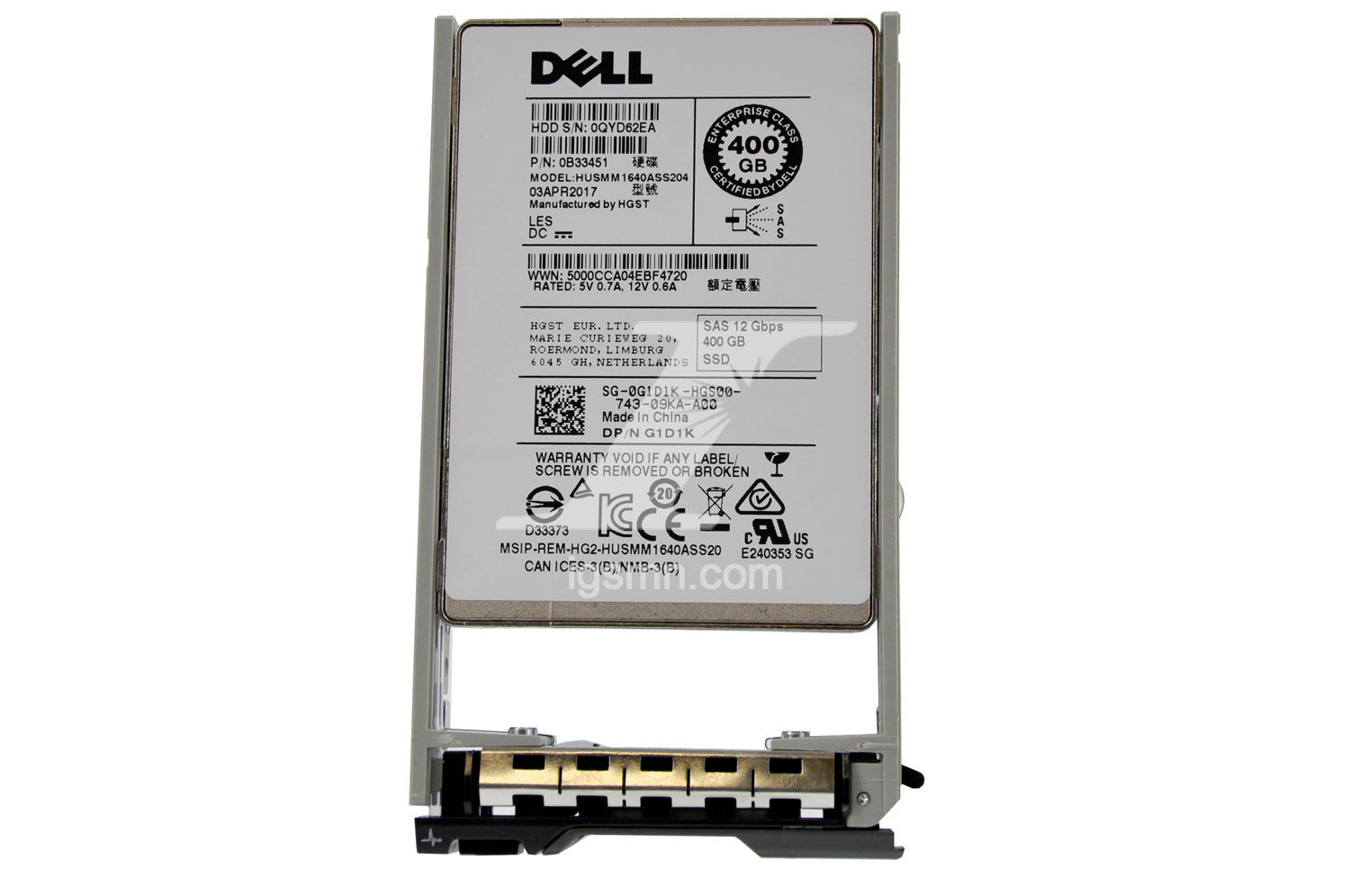 Dell G1D1K 400GB 12Gbps 512N 2.5" SAS SSD Solid State Drive