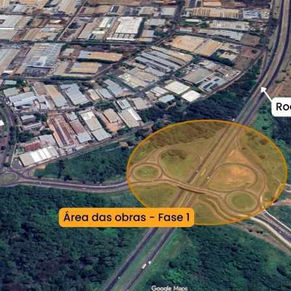 Obra da terceira faixa da Washington Luís em Rio Preto