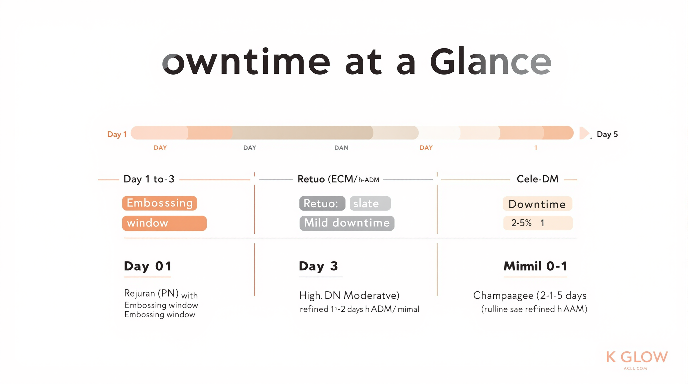 Infographic: Downtime at a glance — Rejuran vs Retuo vs Cele-DM