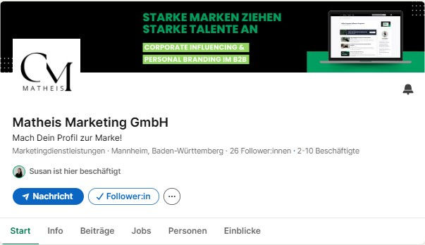 LinkedIn Unternehmensseite Matheis Marketing