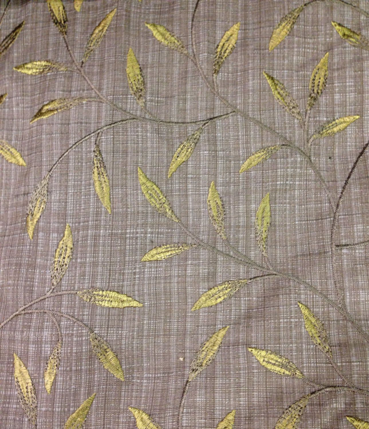 Gray and Chartreuse - Embroidered Vining