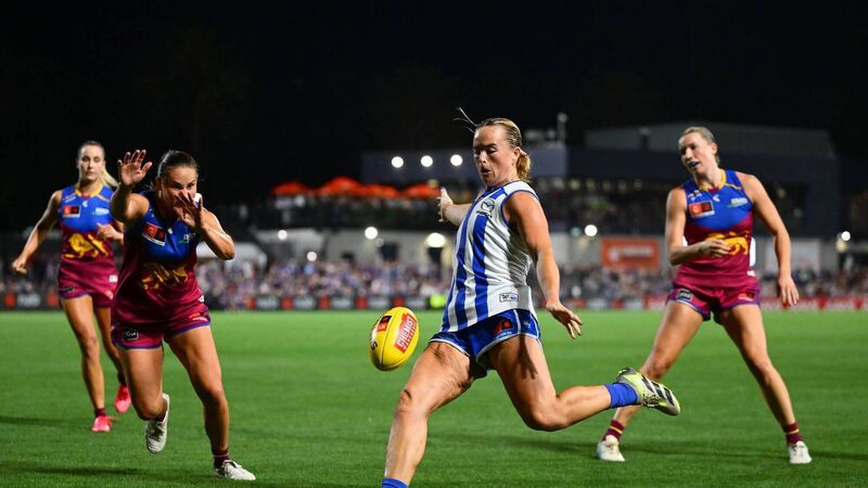 Vikki Wall delivers another major against the Lions. Photo - Quinn Rooney/Getty Images