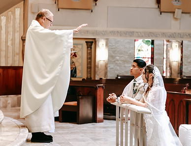 Catholic religious wedding ceremony