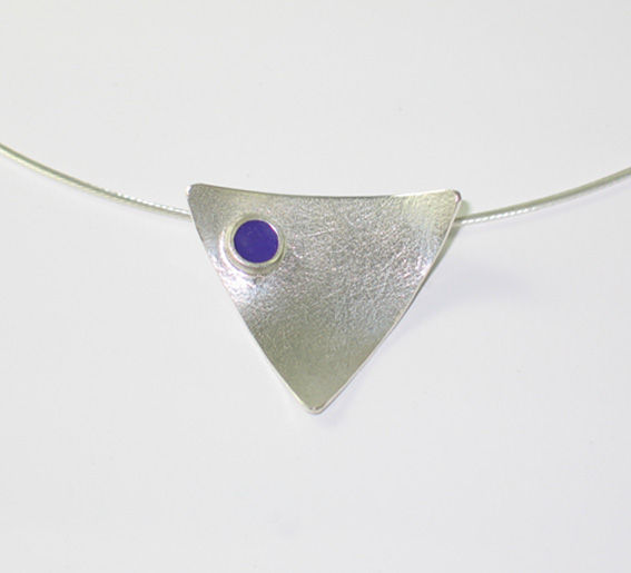 Thumbnail: J017: Small Silver and Enamel Pendant.