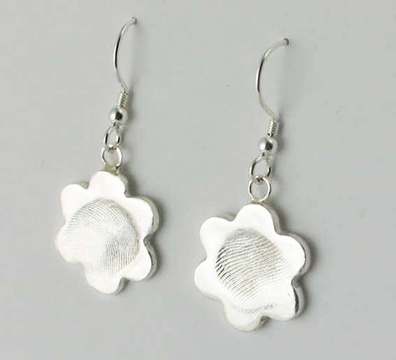 Thumbnail: FT22: Drop Earrings. With Fingerprint Design.
