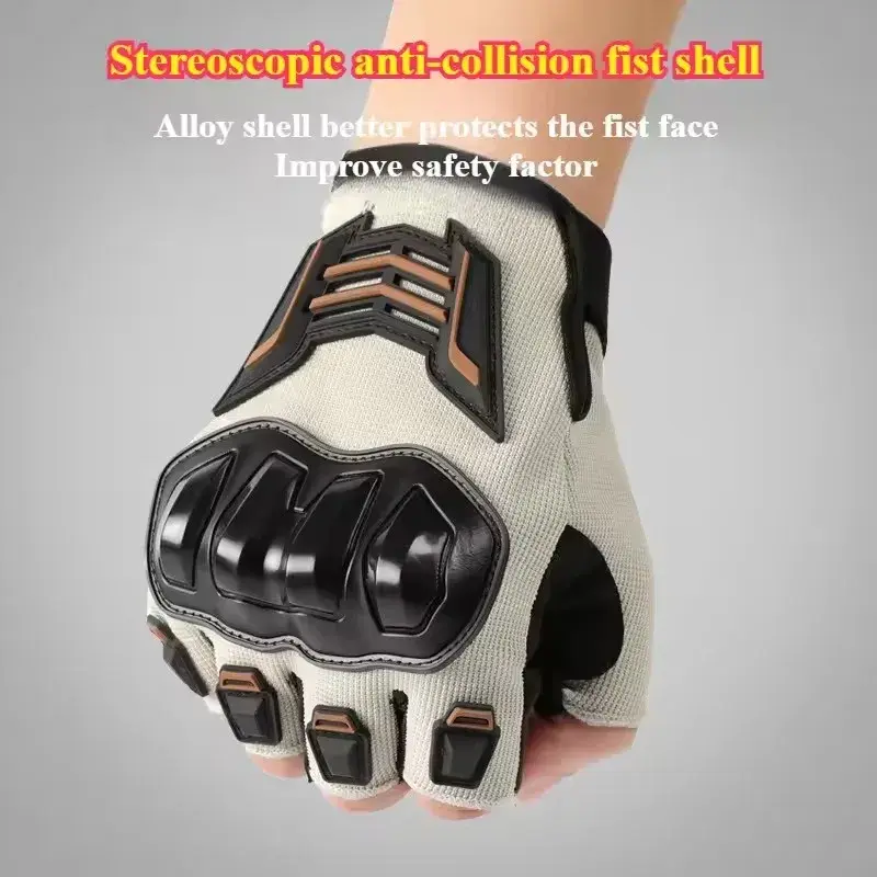 Miniatura: Luvas de ciclista Respiráveis Meio Dedo, Resistentes ao Desgaste e Antiderrapant
