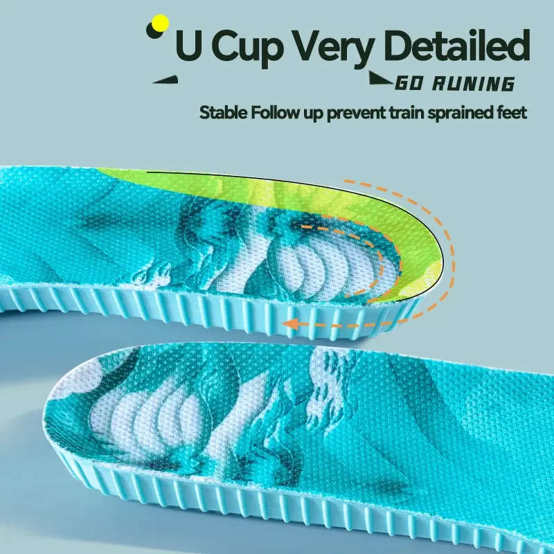 Thumbnail: 1 Pair of Sports Insoles Men Women Soft Elastic Mugwort Anti-Odor Breathable