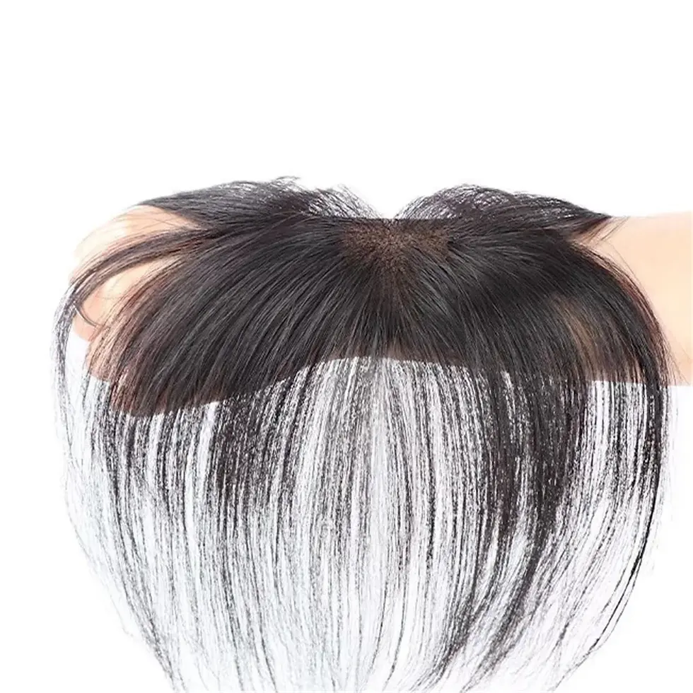 Thumbnail: Upgraded Human Hair Bangs for Women Fully Handmade Baby Hair Bangs Natural